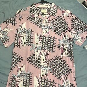 Men’s 7diamonds patterned Cuban collar button down